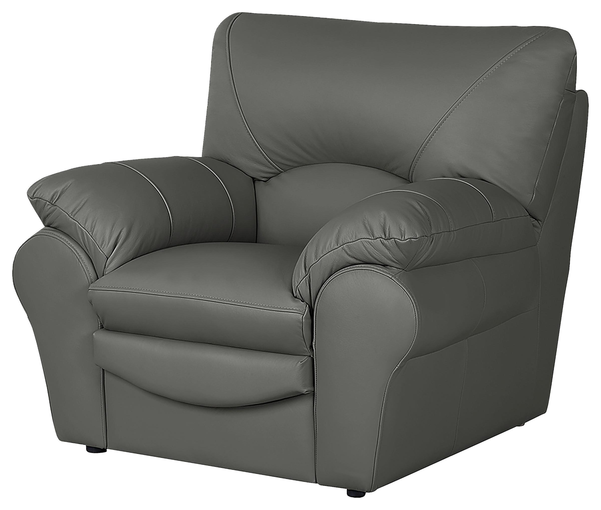 Sessel Oslo Anthrazit B: 105 Cm - Anthrazit/Schwarz, Design, Leder (105/92/85cm) - Livetastic