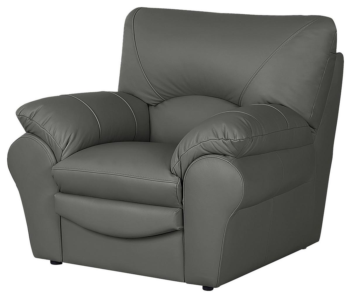 Sessel Oslo Anthrazit B: 105 Cm - Anthrazit/Schwarz, Design, Leder (105/92/85cm) - Livetastic