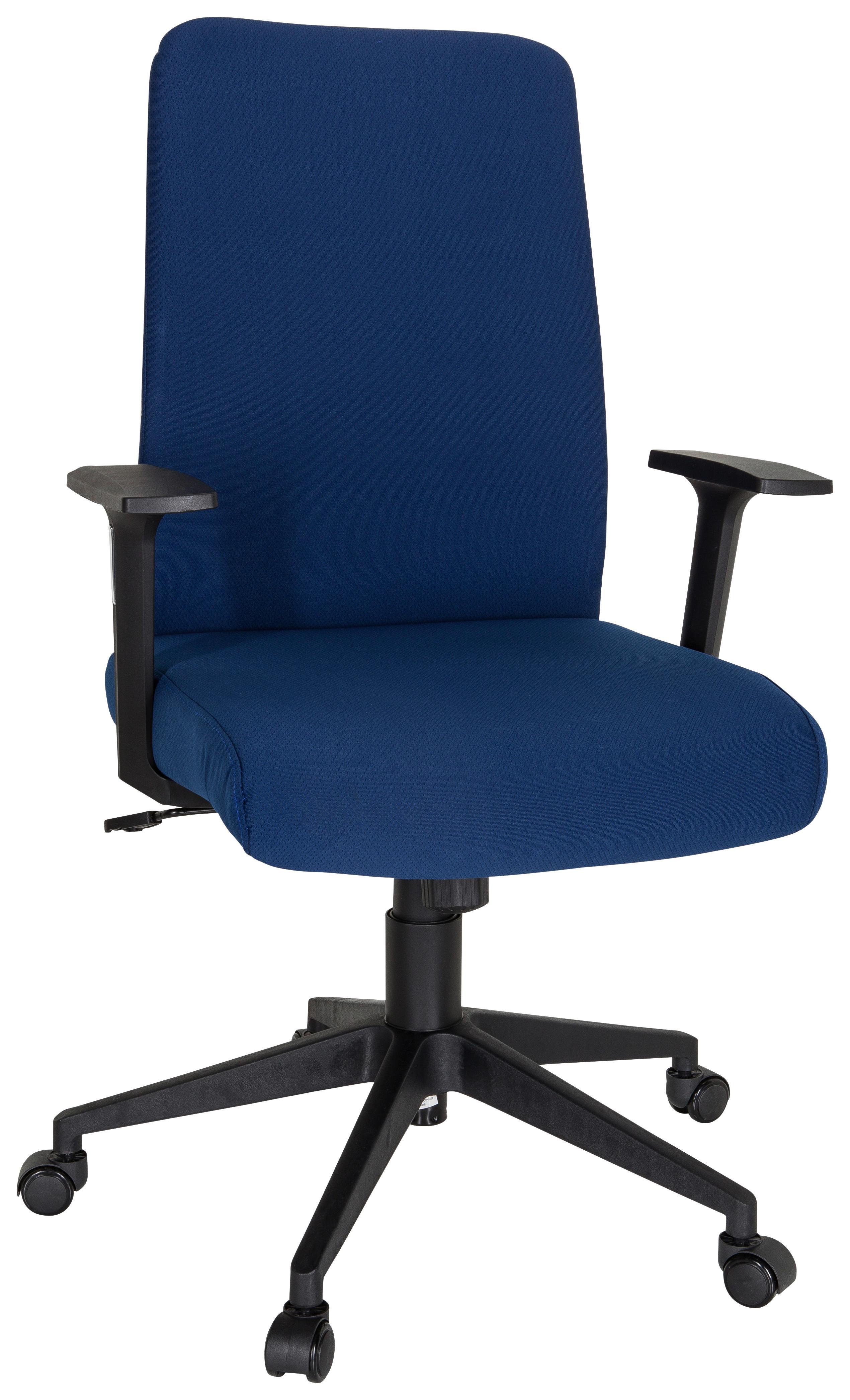 Drehstuhl Cosio I Armstützen Blau/Schwarz Bis 100kg - Blau/Schwarz, MODERN, Kunststoff/Textil (65/120/62cm) - MID.YOU