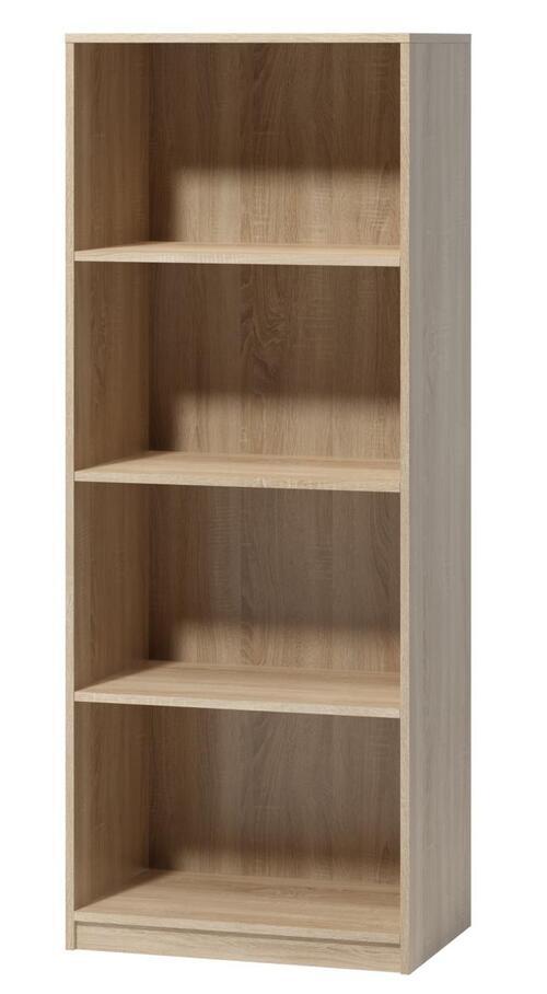 Regál so 4 priehradkami - dub sonoma - čierna/dub sonoma, Basics, kompozitné drevo/plast (60/153/38cm) - P & B