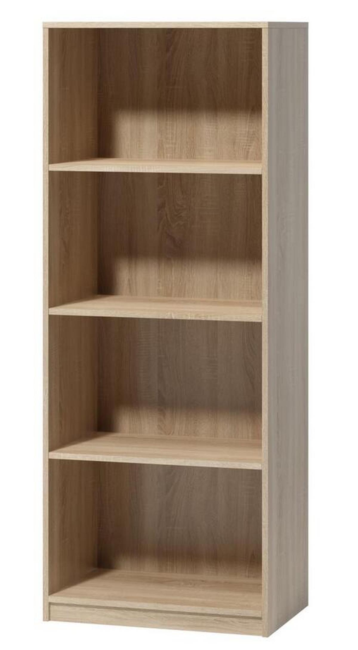 Regál so 4 priehradkami - dub sonoma - čierna/dub sonoma, Basics, kompozitné drevo/plast (60/153/38cm) - P & B