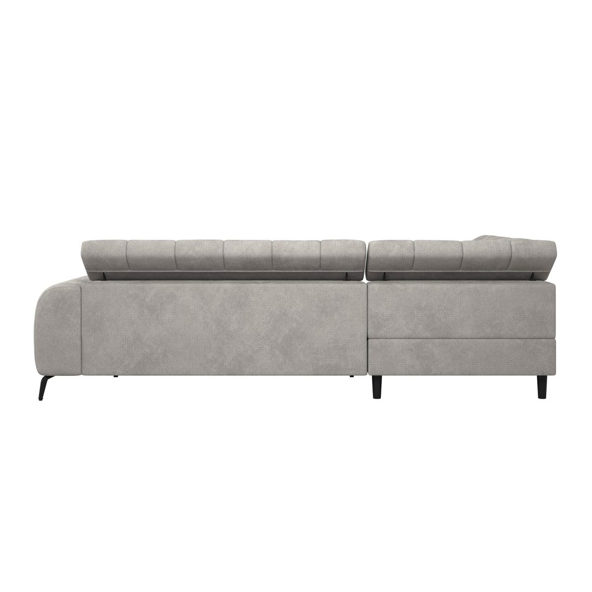 Ecksofa mit Schlaffunktion & Bettkasten Volf Hellgrau - Hellgrau/Schwarz, Trend, Textil (203/261cm)