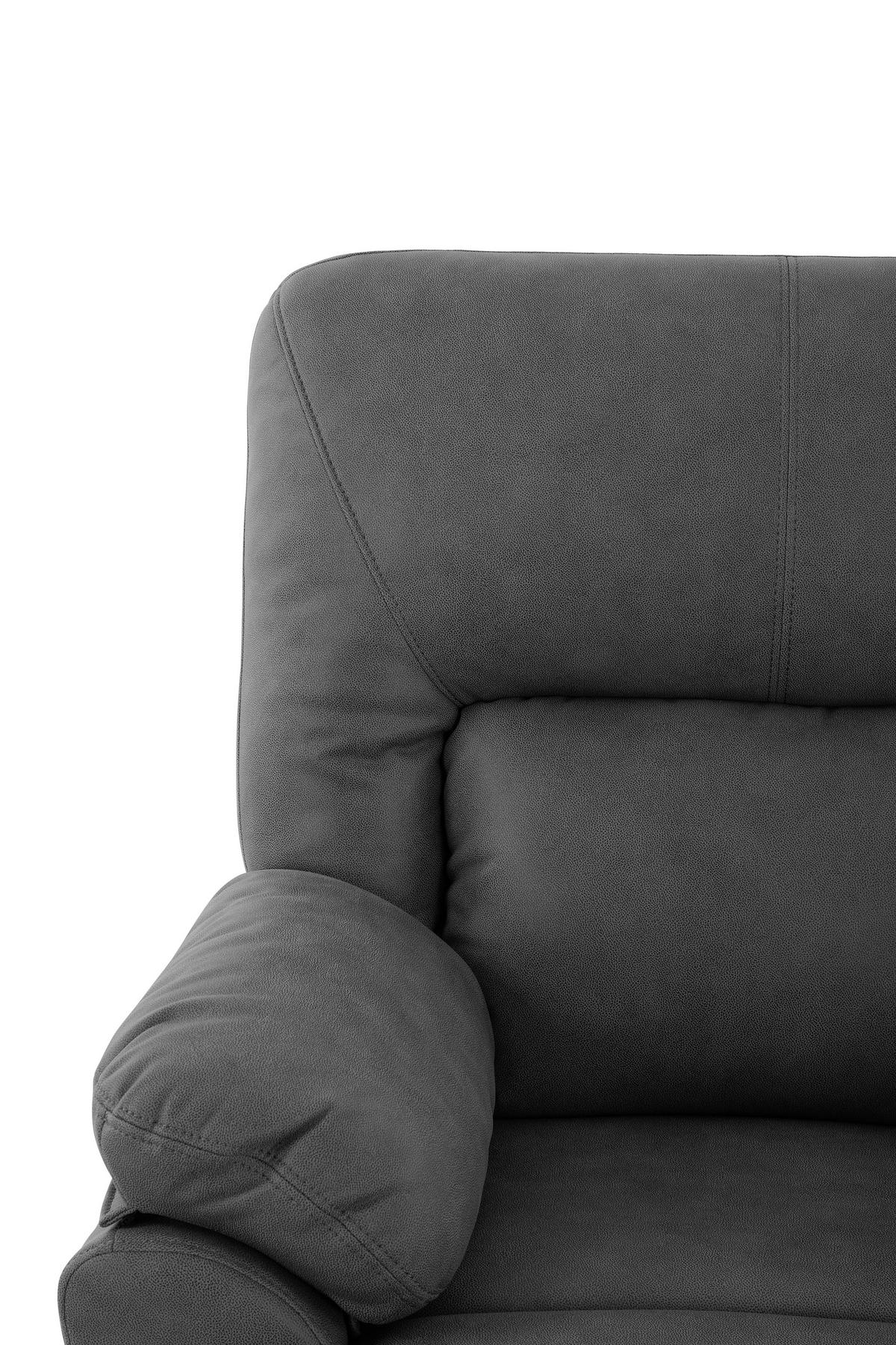 Relaxačné kreslo CLARA, sivá, s relaxačnou funkciou - čierna/sivá, Konventionell, kov/textil (89/99.5/94cm) - Livetastic