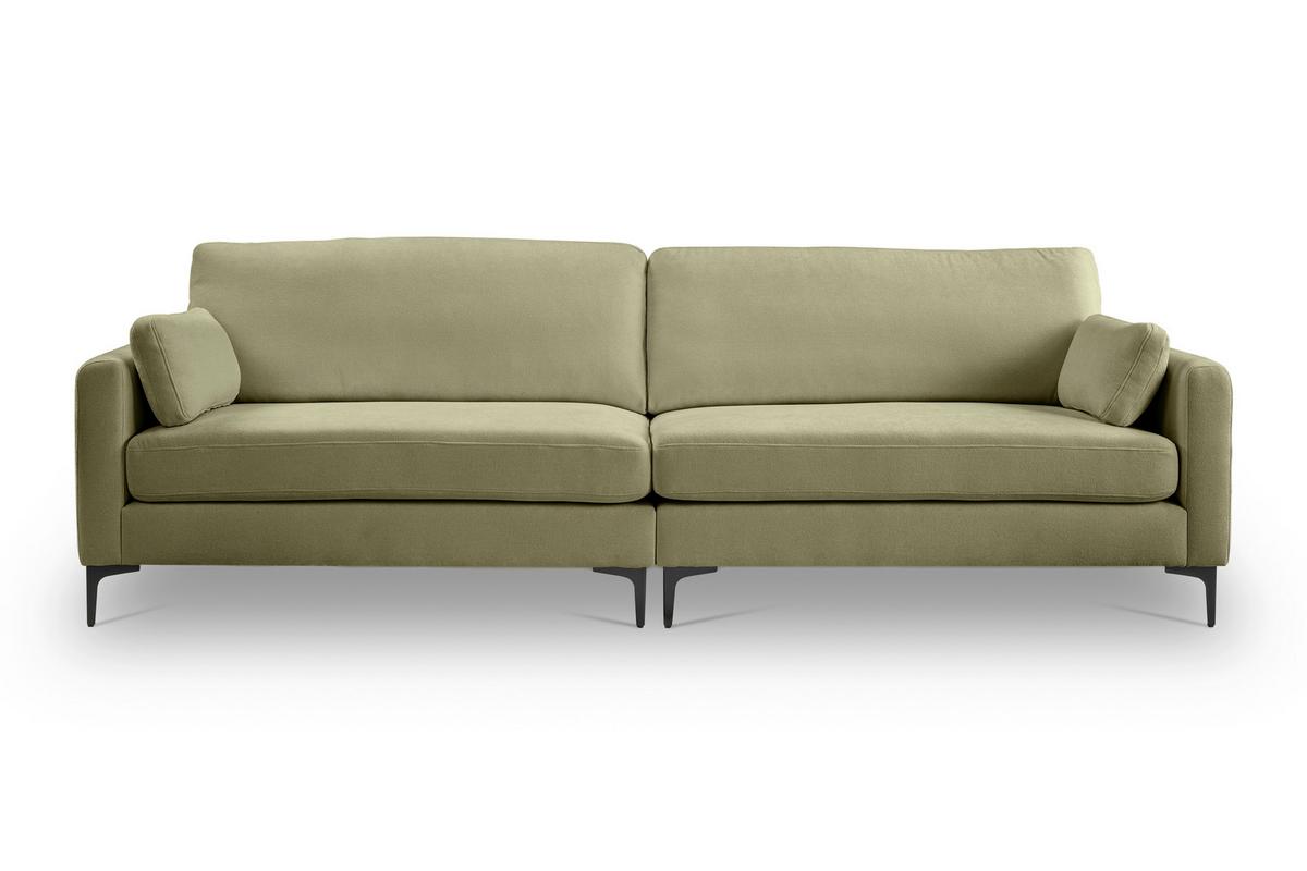 Viersitzer-Sofa Venti Grün B: 286cm - Schwarz/Grün, Basics, Holz/Textil (286/92/97cm) - MID.YOU