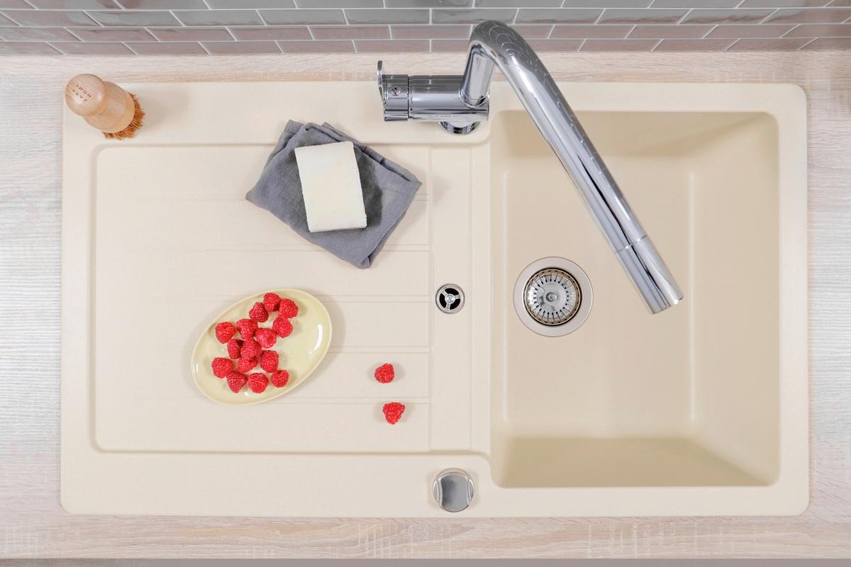 Spüle Austin Creme B: 86 cm - Creme, Design, Stein (86/21/50cm) - Respekta