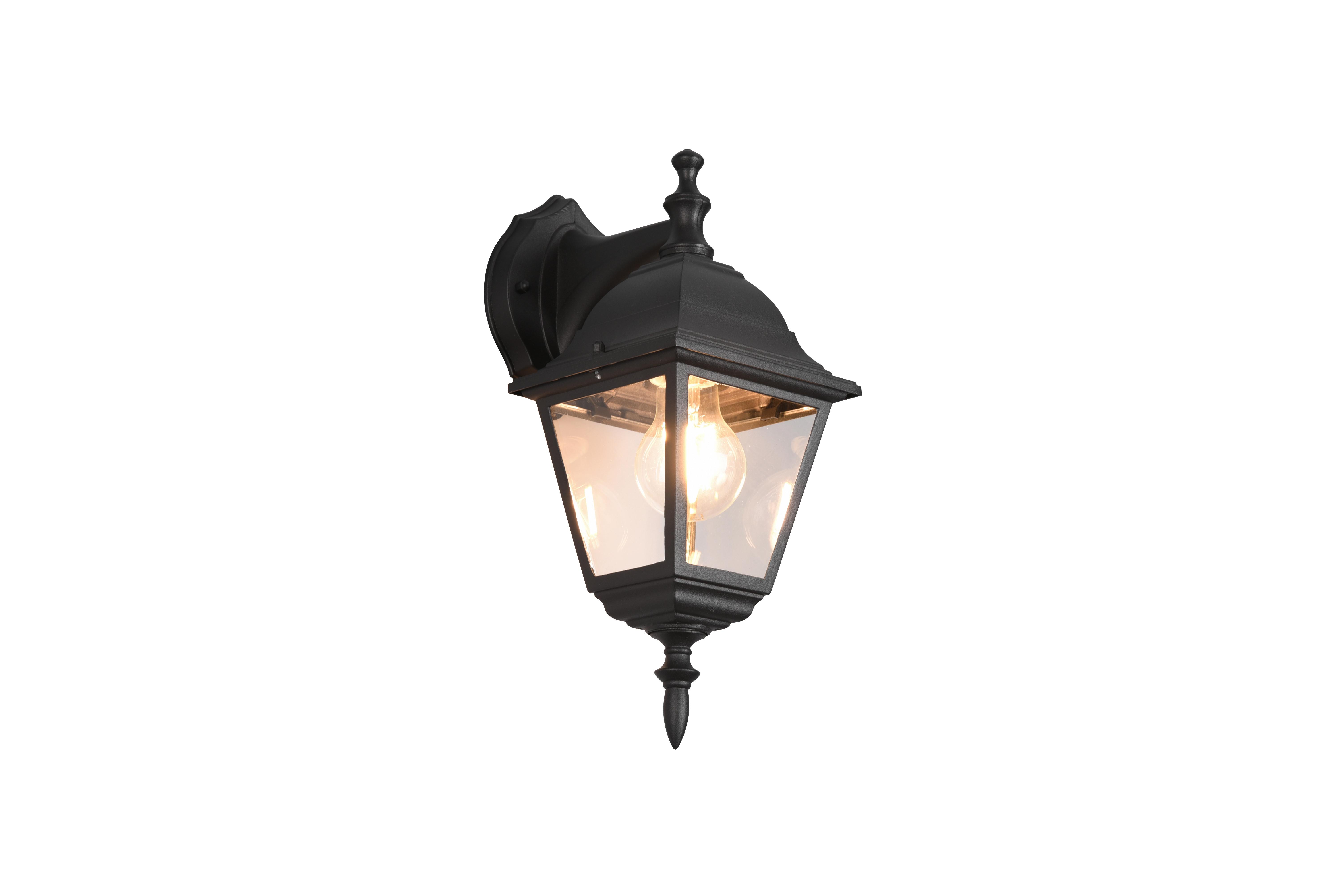 Außenwandleuchte 205767132 Livenza - Klar/Schwarz, KONVENTIONELL, Glas/Metall (14/19/34cm) - Trio Leuchten