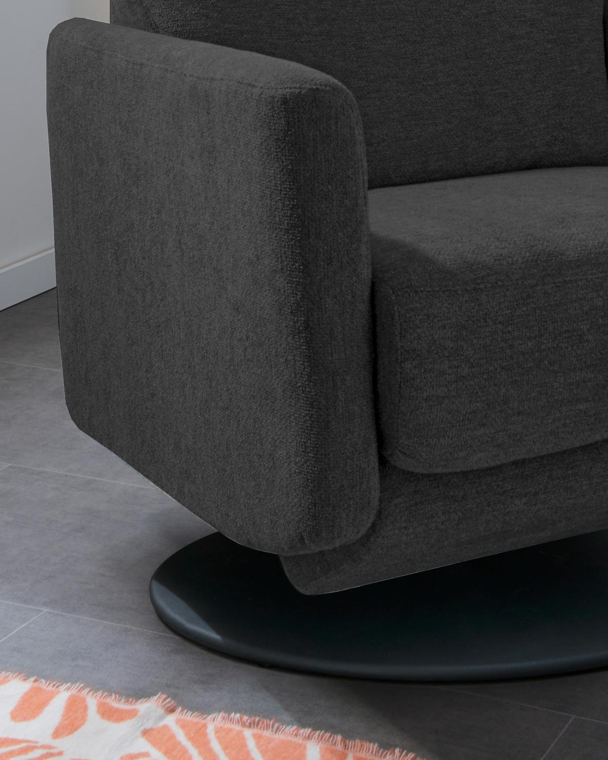 Relaxsessel Centrale T: 87-154 cm, Schwarz - Schwarz, MODERN, Textil (77/105/87-154cm) - Livetastic