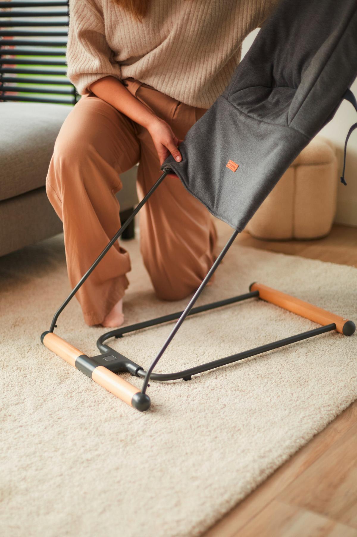 Schaukelwippe Evolux Anthrazit, B: 64 cm - Anthrazit, KONVENTIONELL, Holz/Textil (64/47/65,5cm) - Childhome