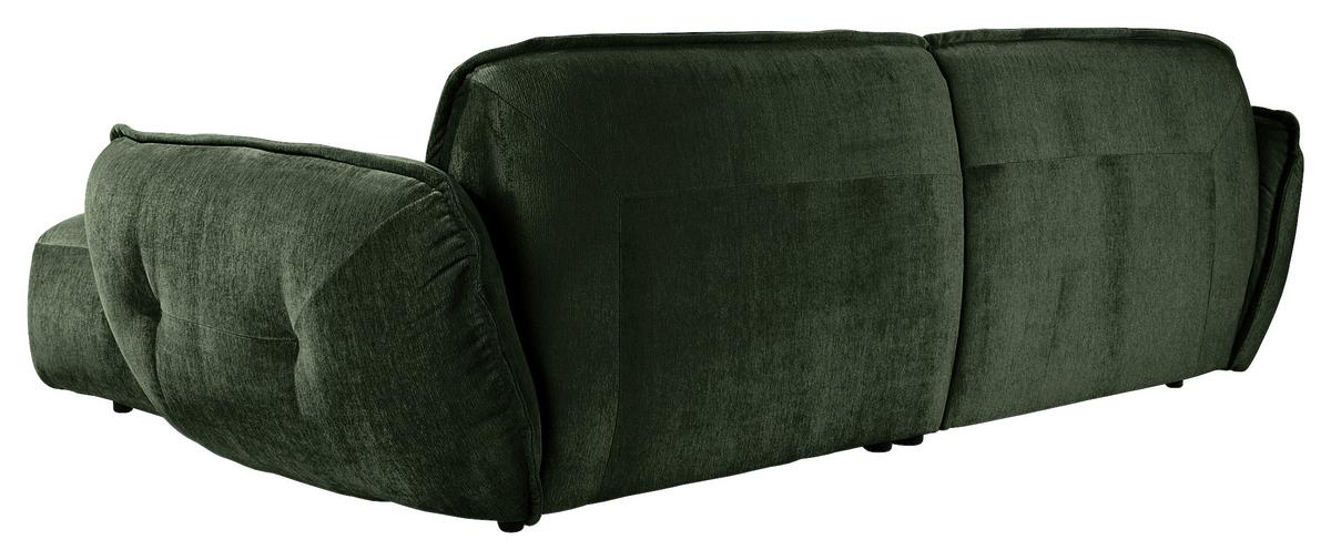 Bigsofa Fluffy, Dunkelgrün B: 285 Cm - Dunkelgrün/Schwarz, MODERN, Textil (285/87/184cm) - Trendmanufaktur