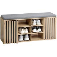 GARDEROBENBANK Eiche/Grau B: 103cm - Eichefarben/Schwarz, Basics, Holzwerkstoff/Textil (103/48/30,5cm) - Kesper