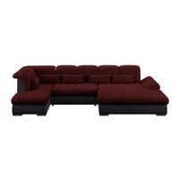 Wohnlandschaft Madera Rubinrot, S: 212x358 cm - Anthrazit/Rot, KONVENTIONELL, Kunststoff/Textil (212/358/190cm)