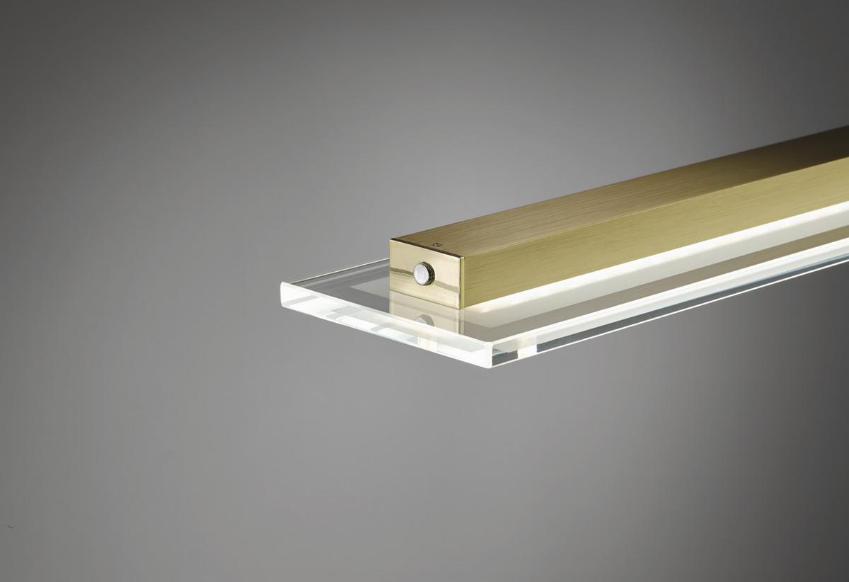 LED-Hängeleuchte Tenso H: 80-150 cm 1-Flamming dimmbar - Messingfarben, Design, Metall (100,00/9,00/80-150cm) - Fischer & Honsel