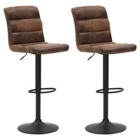 Barhocker-set Phil Braun/anthrazit B: 42 Cm - Anthrazit/Braun, LIFESTYLE, Textil/Metall (42/61-83/43cm) - MID.YOU