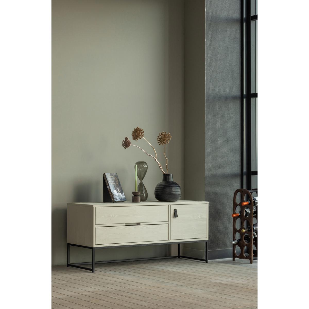 Lowboard Silas Hellgrau B: 120cm - Hellgrau/Schwarz, Design, Holz (120/55/44cm) - Livetastic