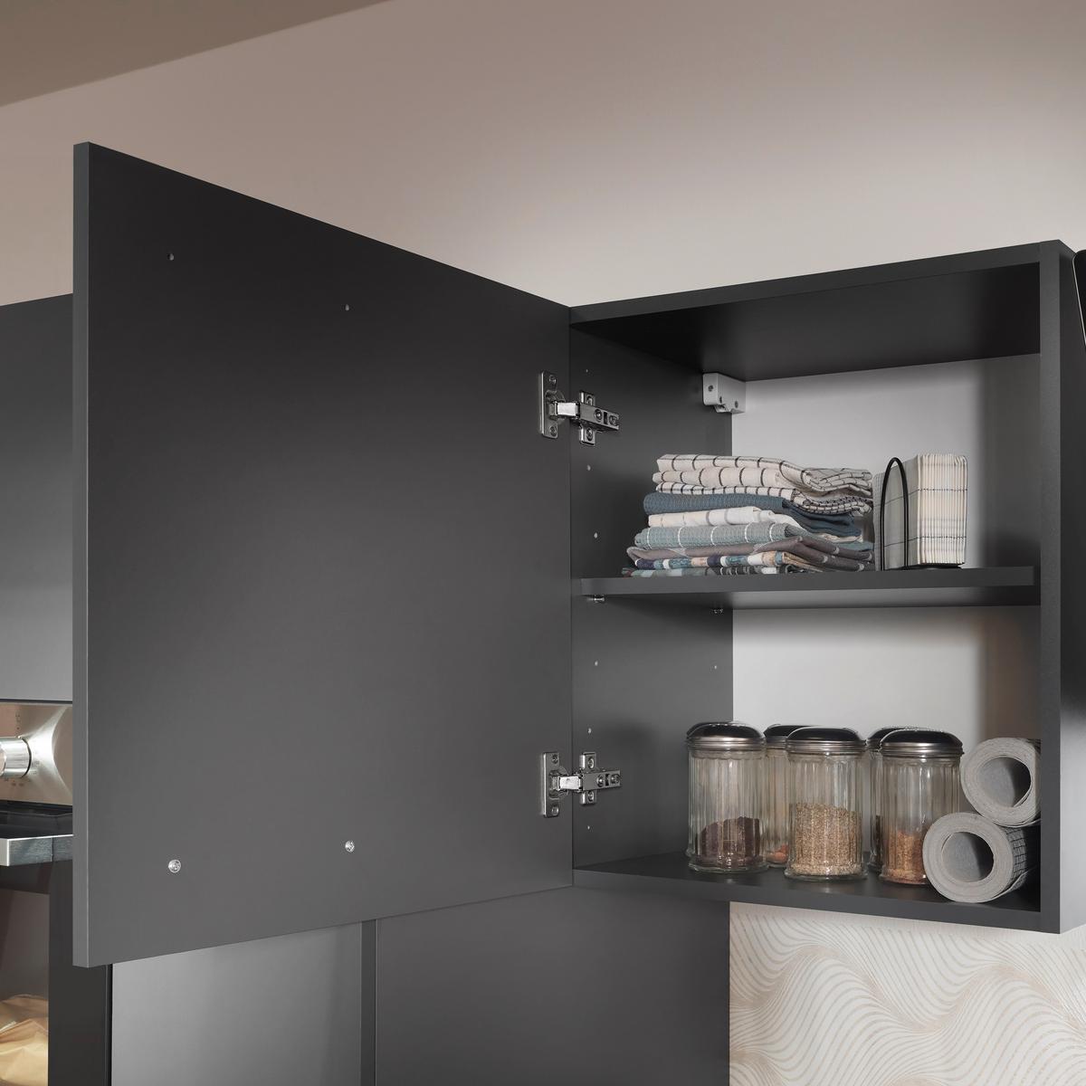 Küchenleerblock Oliver Dunkelgrau B: 310 cm - Dunkelgrau/Grau, Design, Holzwerkstoff (310cm) - Respekta