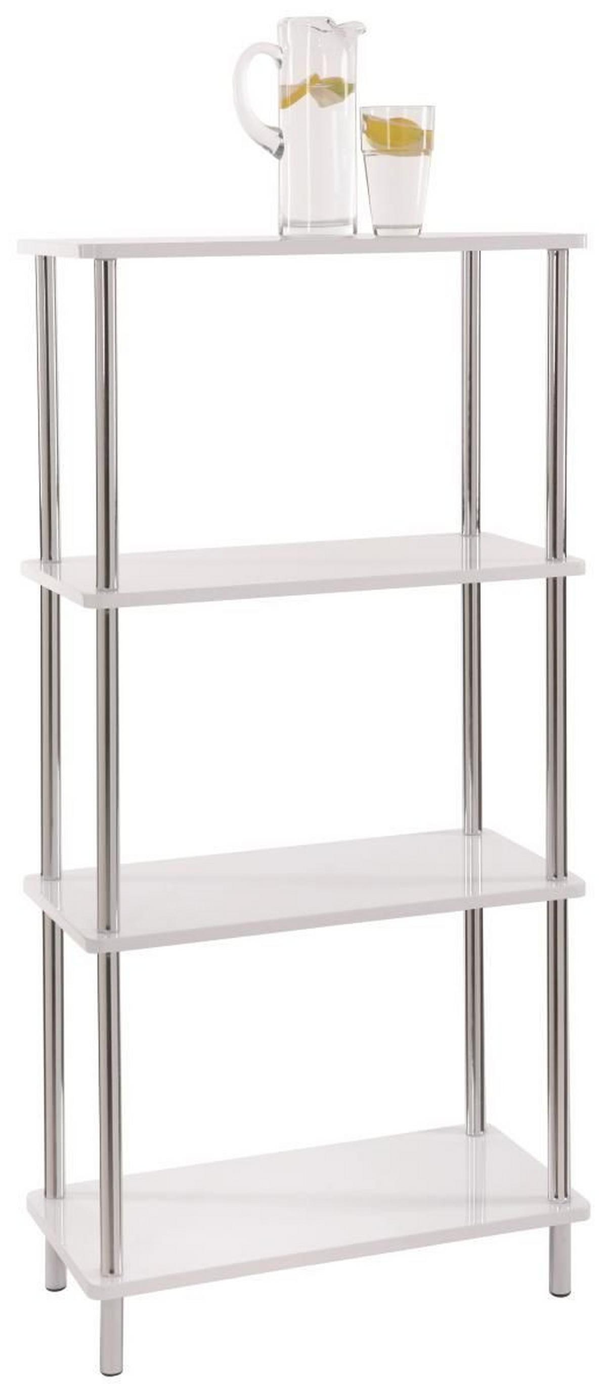 REGÁL TIM 2 - bílá/barvy chromu, Moderní, kov/kompozitní dřevo (60/120/30cm) - Möbelix Exklusiv