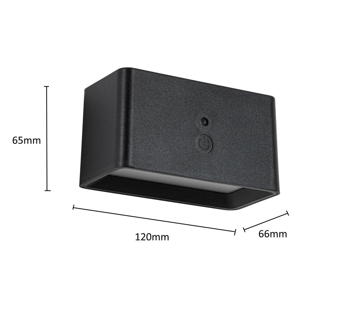 NÁSTĚNNÉ LED SVÍTIDLO TILOU - černá, Moderní, kov/plast (12/6,6/6,5cm) - Mömax