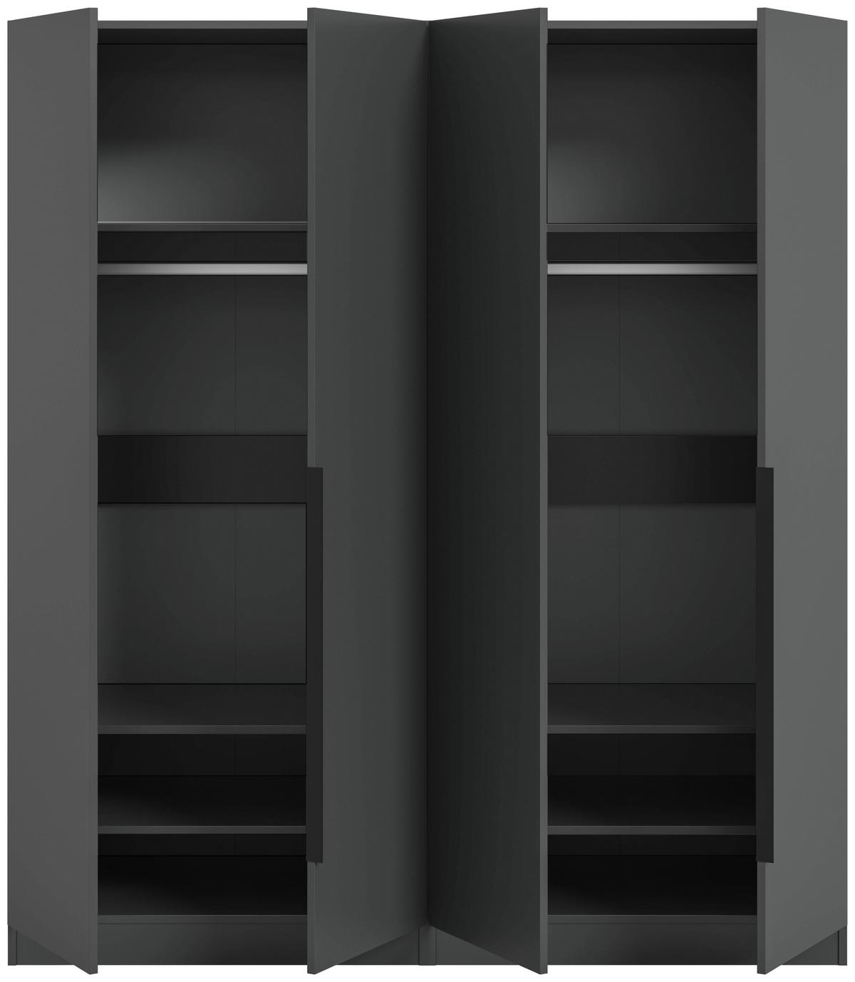 Drehtürenschrank Kopenhagen Anthrazit B: 160 Cm - Anthrazit, MODERN, Holzwerkstoff (160/181cm) - MID.YOU