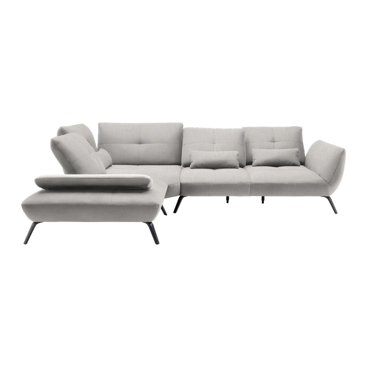 Rohová sedačka TRENDY, levá, béžová - černá/béžová, Moderní, kov/kompozitní dřevo (250/93/310cm) - Premium Living