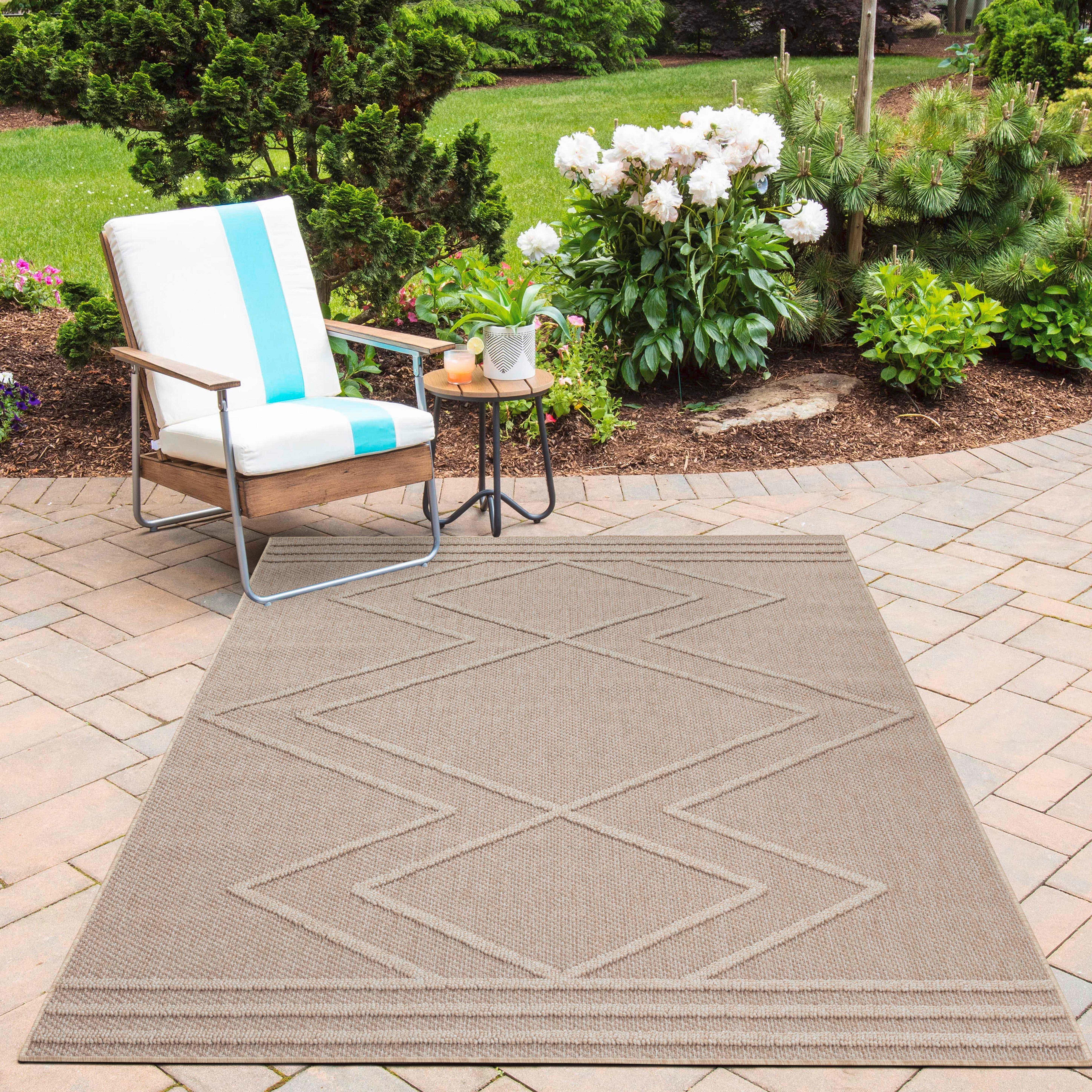 Outdoorteppich Patara - Beige, Design, Textil (120/170cm) - Novel