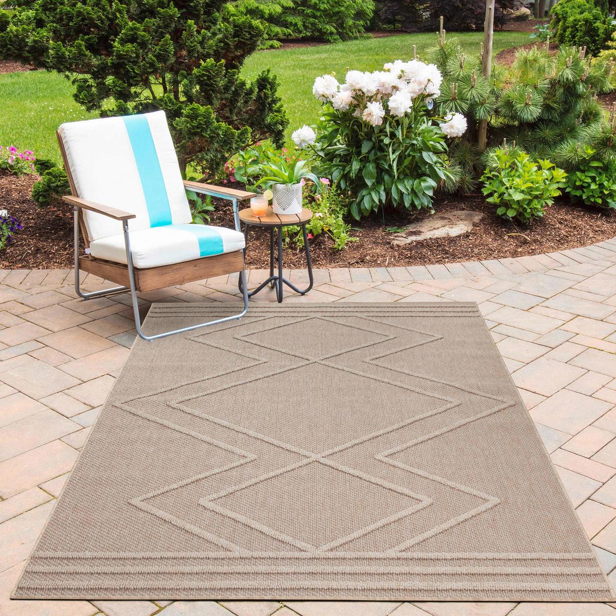 Outdoorteppich Patara - Beige, Design, Textil (80/150cm) - Novel