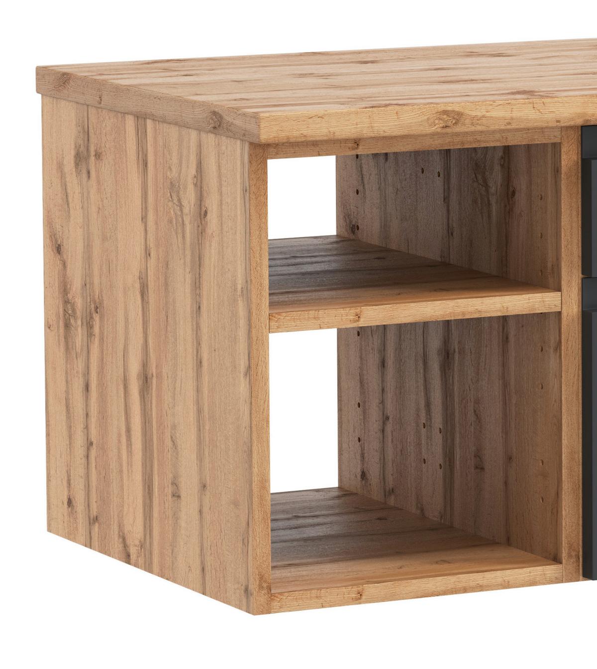 Hängender Waschbecken- Unterschrank Arosa B: 120 Cm - Eiche Wotan/Grau, MODERN, Holzwerkstoff (120/41/47cm) - Held