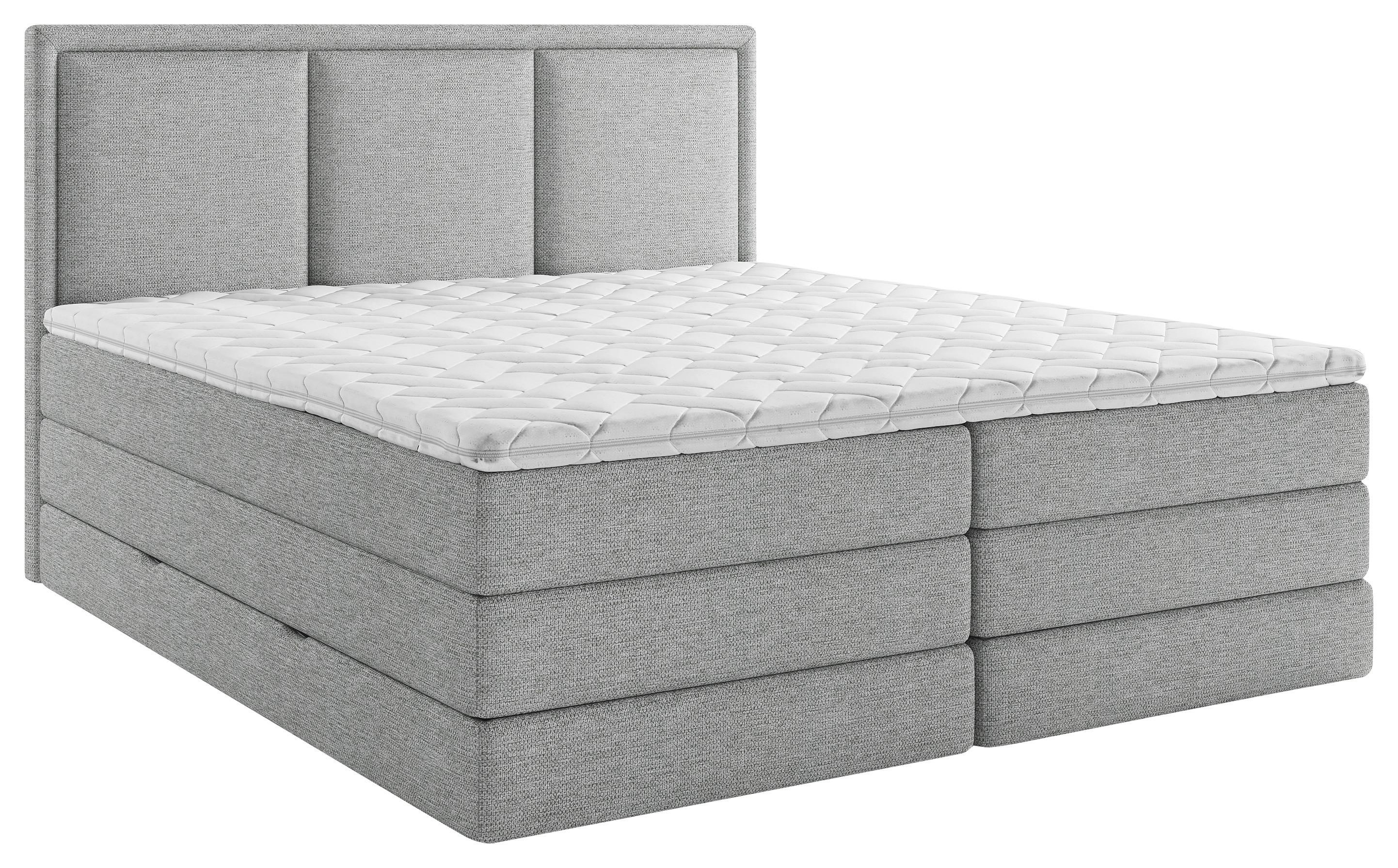 Boxspringbett mit Topper 180x220 cm Swing II K - Grau, Design, Holz/Holzwerkstoff (180/220cm) - MID.YOU