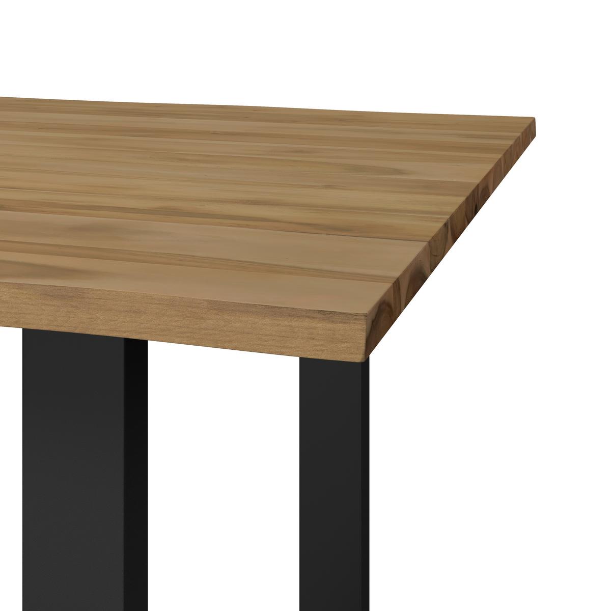 Jedálenský stôl Filo, š: 160 cm - čierna/farba akácie, Modern, kov/drevo (160/90/76cm) - Bessagi Home