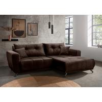 Ecksofa Restato Dunkelbraun S: 246x177 cm - Dunkelbraun/Schwarz, MODERN, Textil (246/177cm) - MID.YOU
