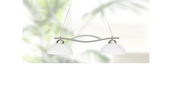 Hängeleuchte Roma H: 73 cm 2-Flammig mit Alabasterglas - Nickelfarben, KONVENTIONELL, Glas/Metall (73cm) - James Wood
