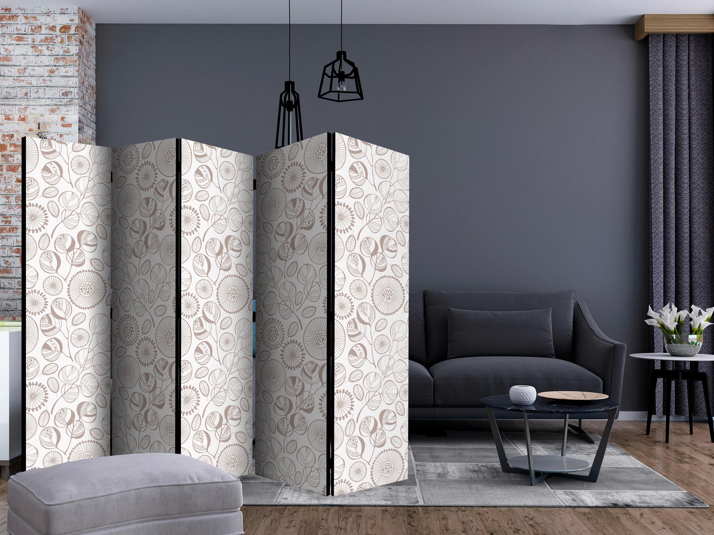 Paravent Beige Greige B: 225 cm - Greige/Beige, Basics, Holz/Kunststoff (225/172/3cm) - artgeist