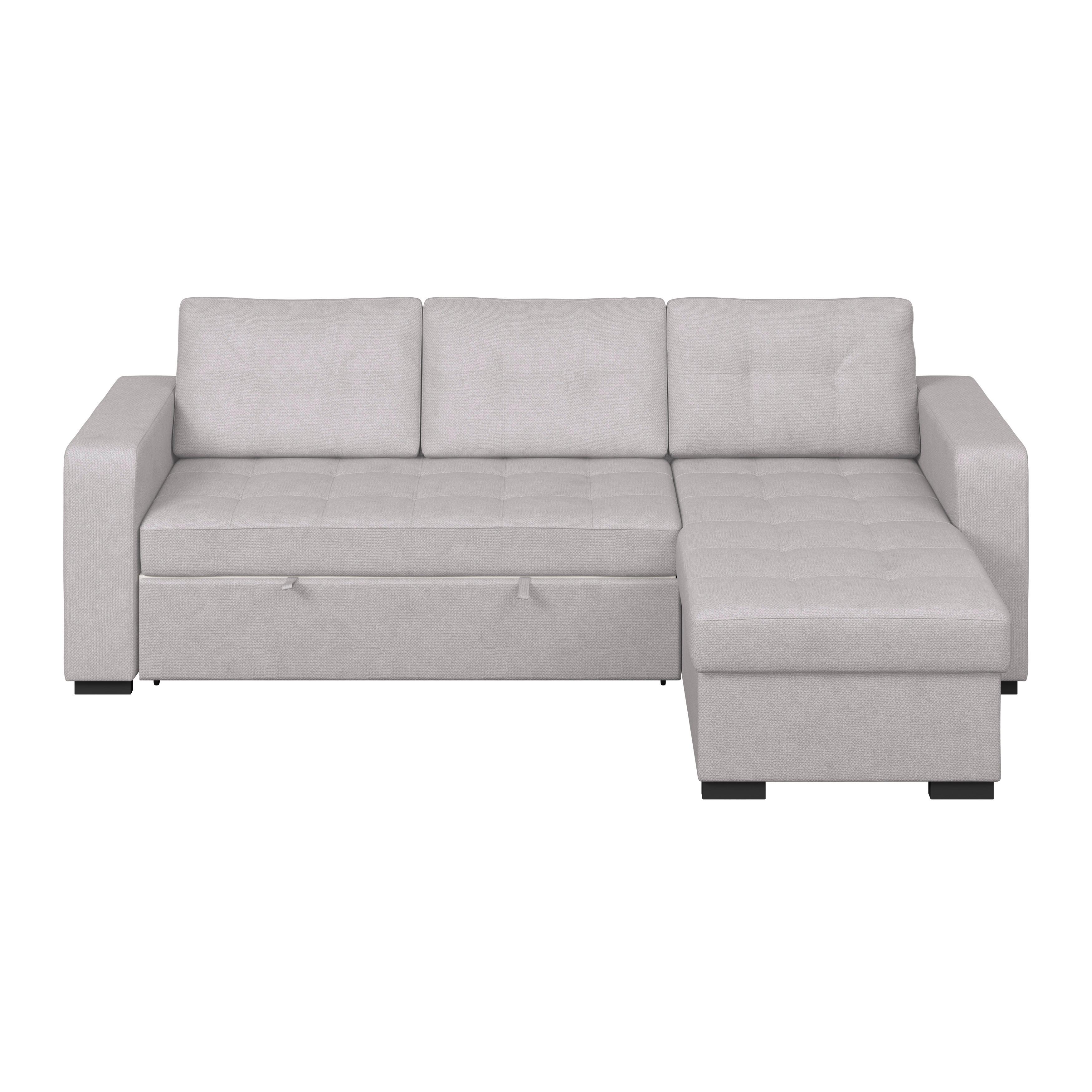 Sedačka TURIN, oboustranná, stříbrná tk. CROWN - černá/světle šedá, Trend, kov/textil (239/160cm) - Based