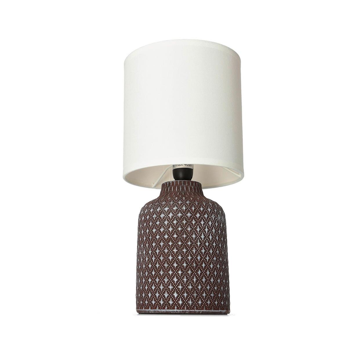 TISCHLEUCHTE 41-79862 - Pink/Braun, KONVENTIONELL, Keramik/Kunststoff (15/15/32cm)