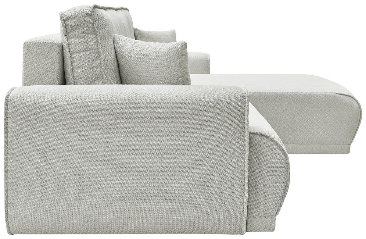 Ecksofa Albia Greige, Lf: 202x128cm - Greige/Schwarz, Trend, Holz (248/170cm)