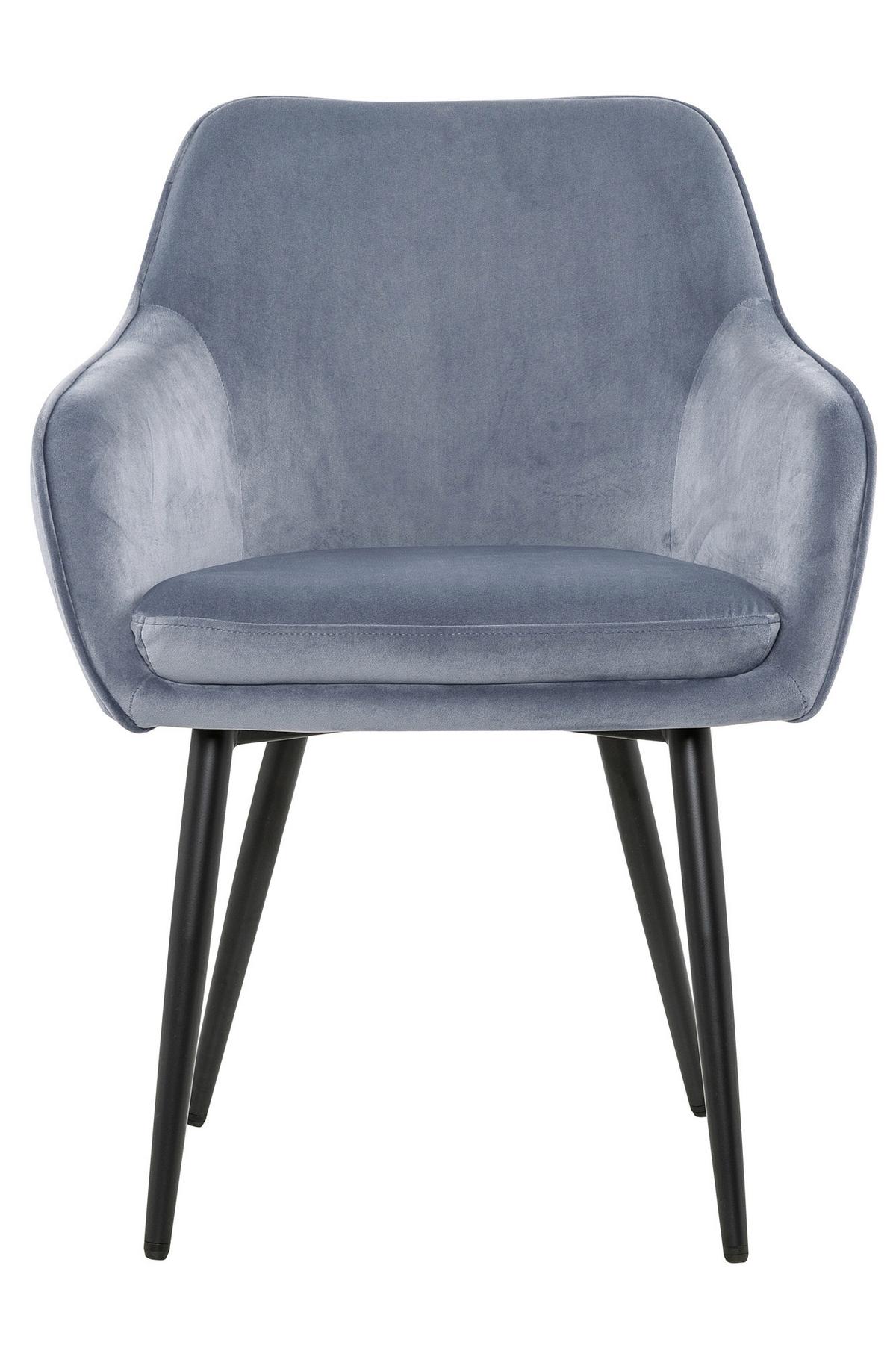 Armlehnstuhl Hellgrau B: 61cm - Hellgrau/Schwarz, MODERN, Textil/Metall (61/85/60cm) - Livetastic