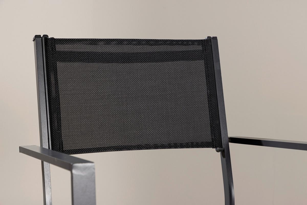 Stapelsessel Copacabana - Schwarz, KONVENTIONELL, Textil/Metall (56.5/88/61cm) - Gardenson