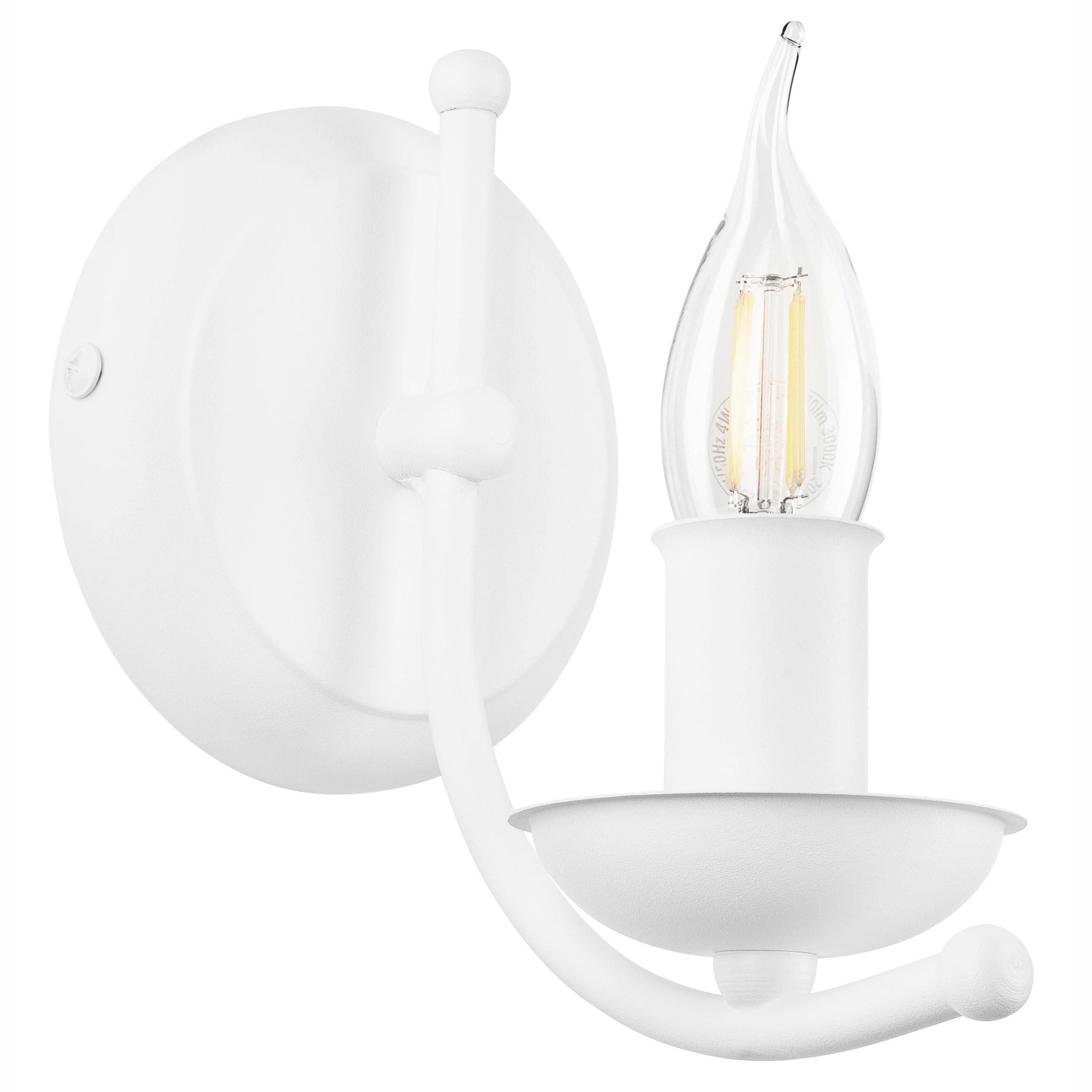 Wandleuchte 44194 Lucy - Weiß Hochglanz, KONVENTIONELL, Metall (17/18/5cm)