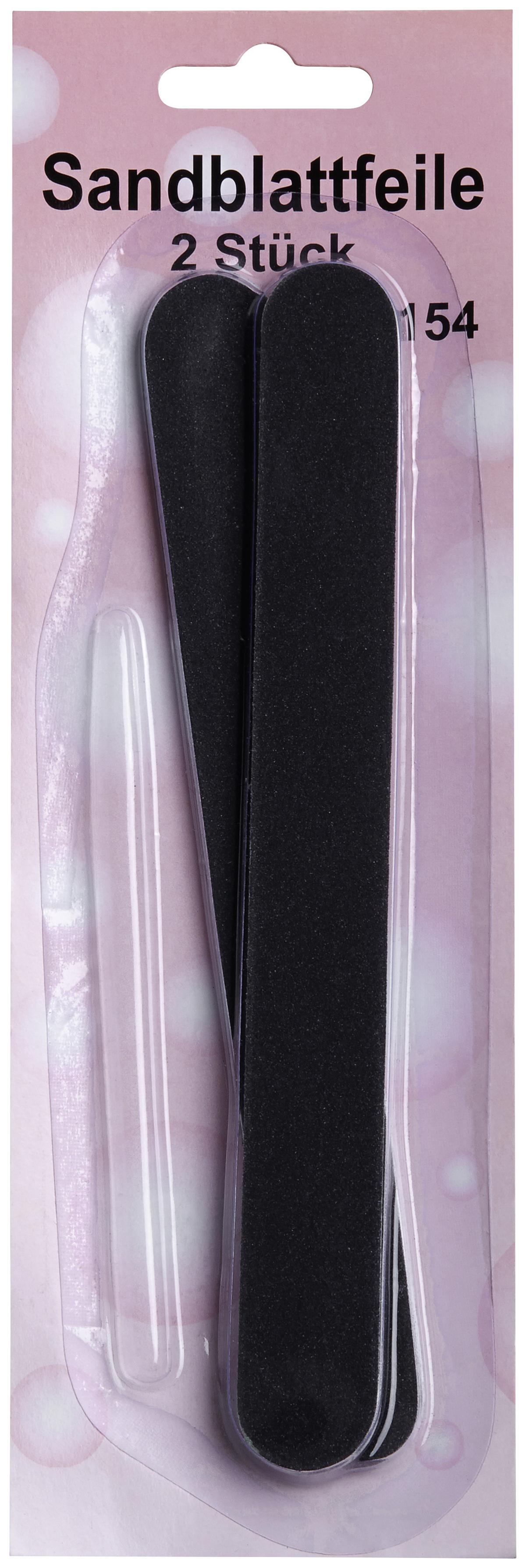 Sandblattnagelfeile 2 Stk. Versch. Farben - Silberfarben/Schwarz, KONVENTIONELL, Karton (7,5/23/1cm)