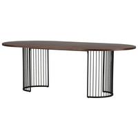 Esstisch Hamneksär - Dunkelbraun/Schwarz, Design, Holzwerkstoff/Metall (220/110/75cm) - Livetastic