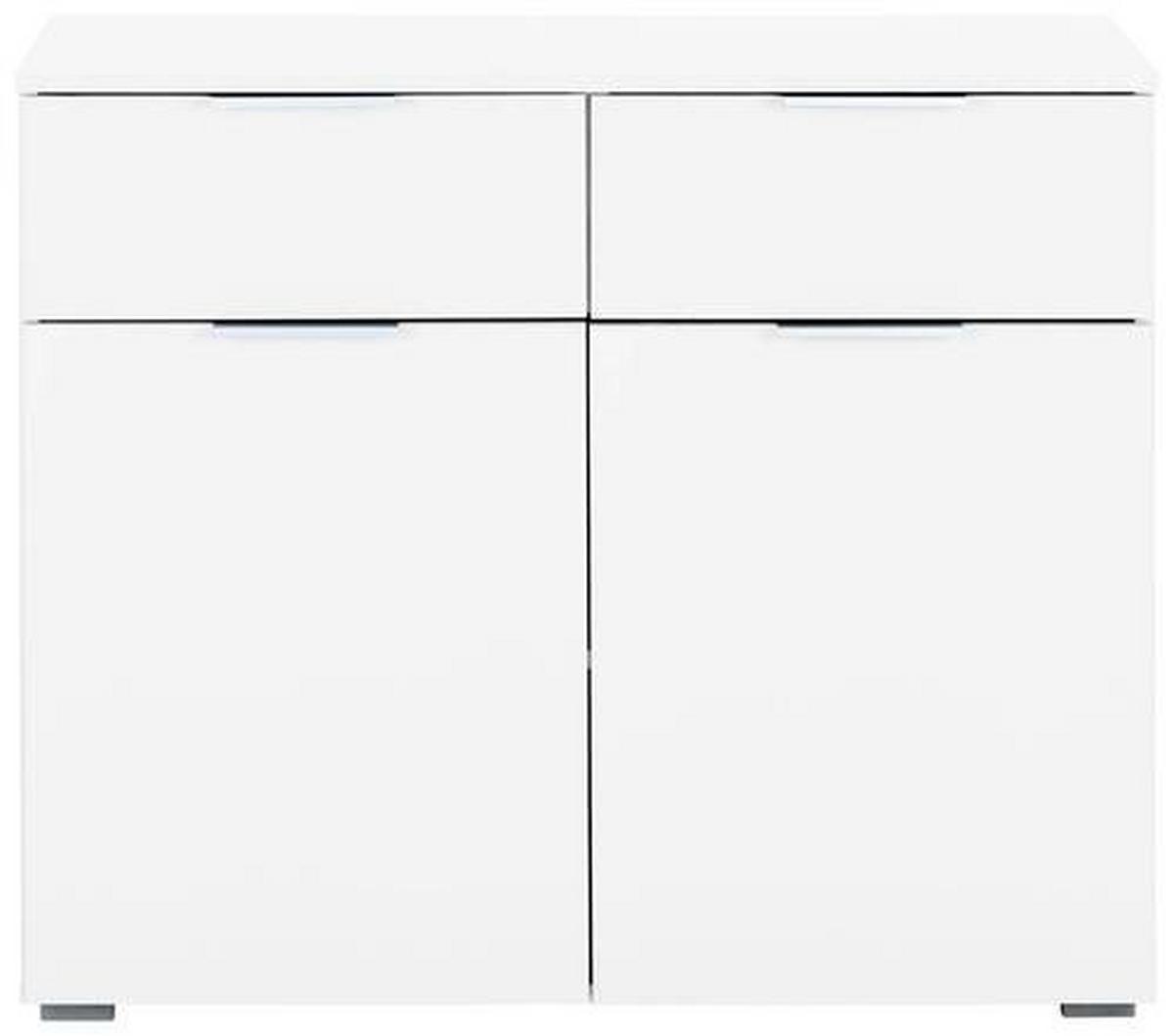 Kommode B: 93 Cm Alabama, Weiß - Alufarben/Weiß, MODERN, Holzwerkstoff (93/81/42cm) - Rauch Möbel