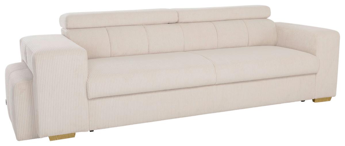 3-SitzerSofa m. Schlaffunktion Sirius S creme, B: 251cm - Creme/Schwarz, KONVENTIONELL, Holz/Holzwerkstoff (251/96/100cm)