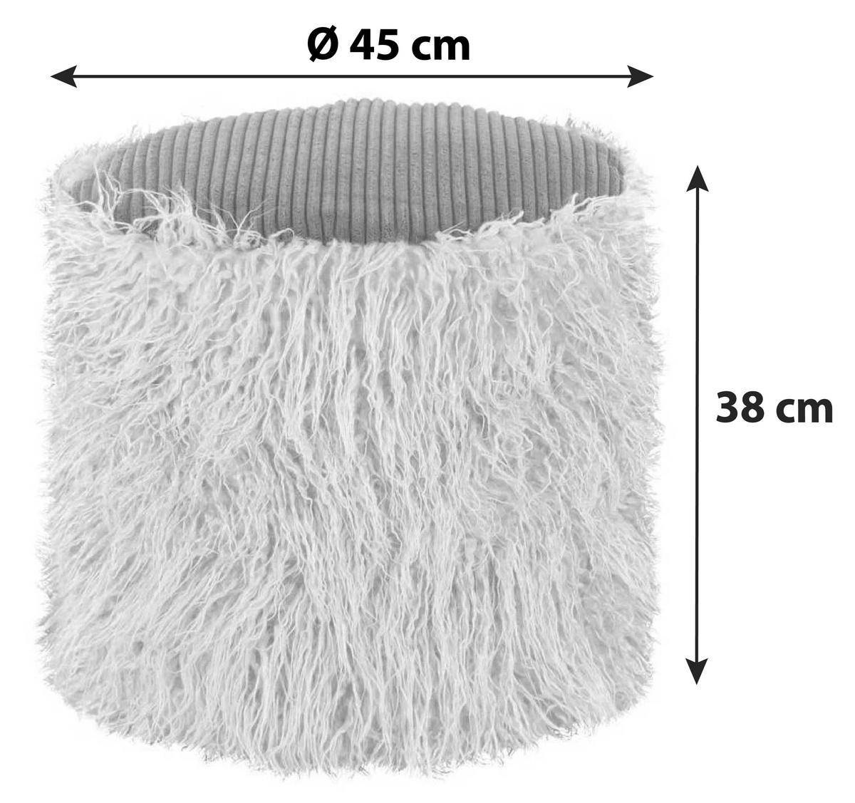 Pouf Beige Dxh: 45x38 Cm - Beige, Basics, Kunststoff (45/38/45cm) - Kayoom