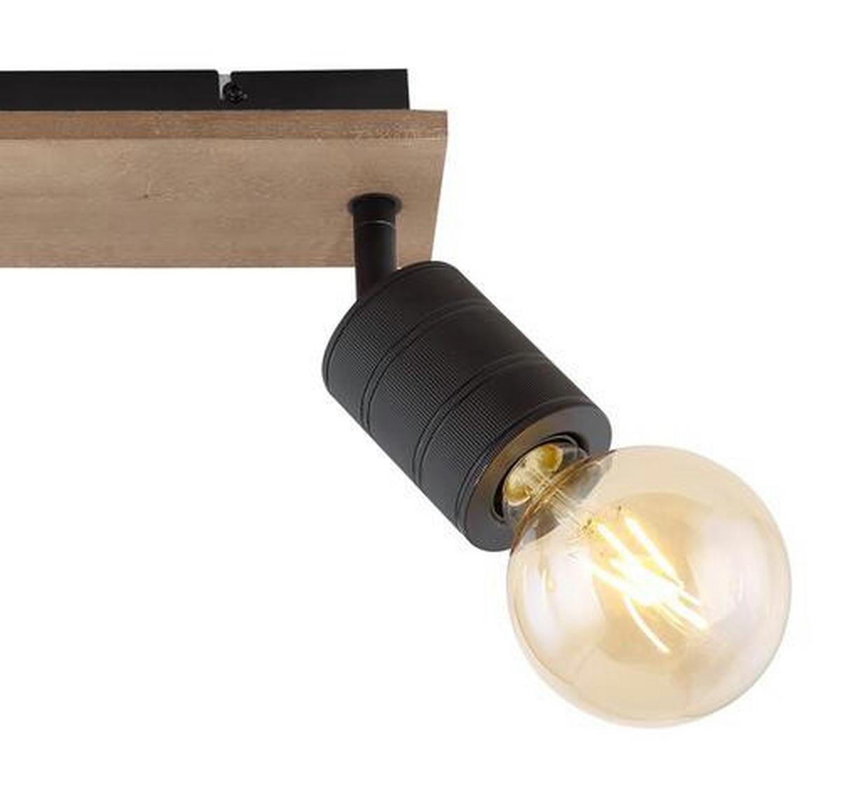 Strahler Josella 2-flammig Verstellbar L: 31 Cm - Dunkelbraun/Schwarz, Design, Holz/Metall (31/10/18cm) - Globo