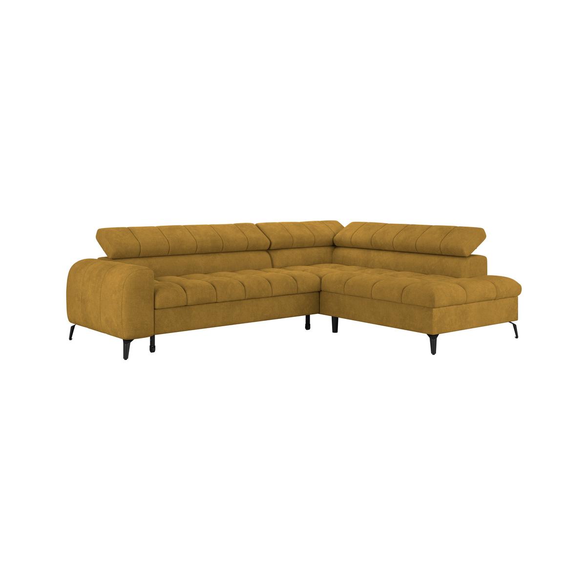 Ecksofa Volf Rechts New Terracotta, S: 261x203 cm - Terracotta/Schwarz, Trend, Kunststoff/Textil (261/203cm)