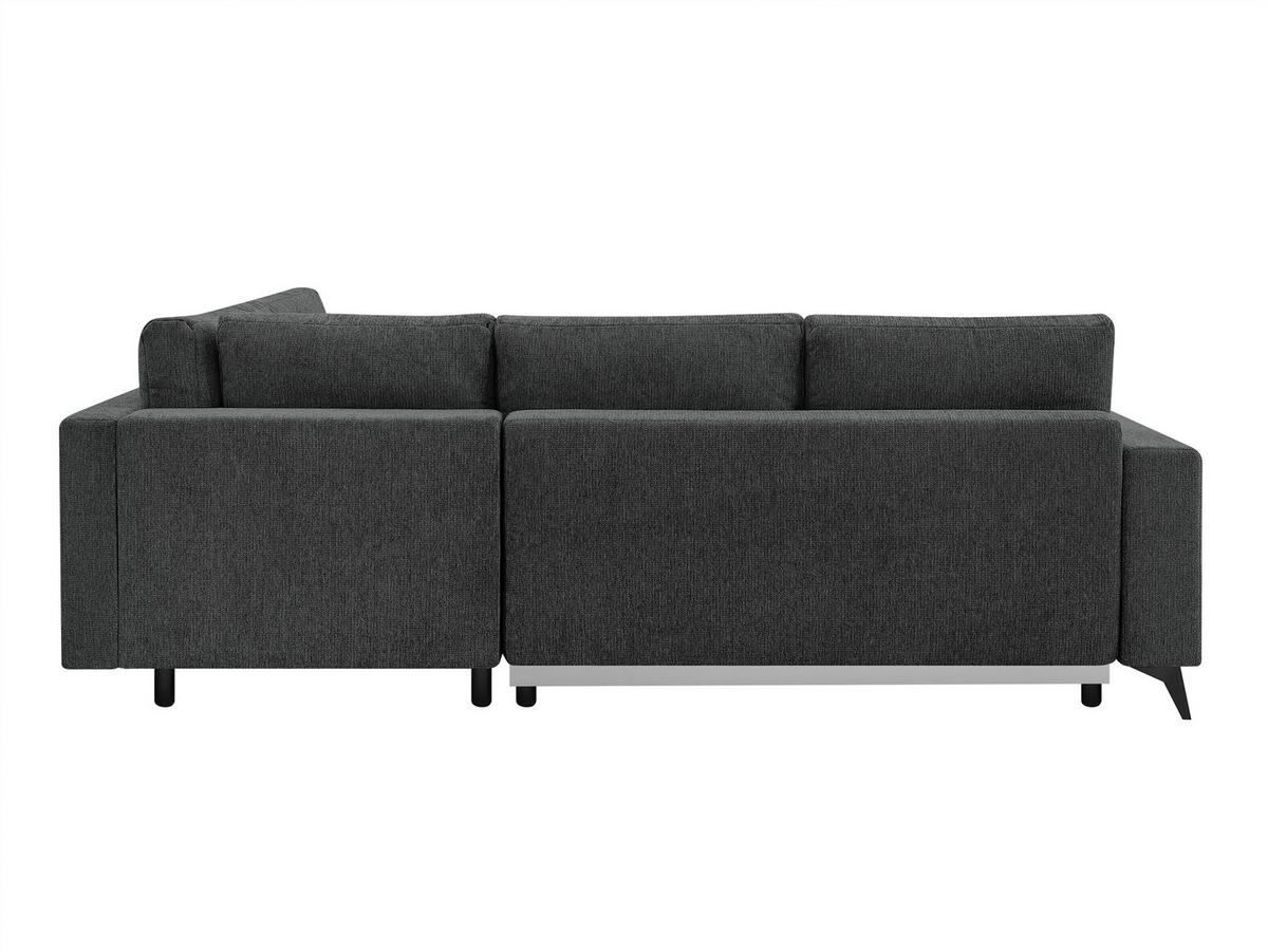Rohová sedačka TEXAS, pravá, antracitová - černá/antracitová, Konvenční, dřevo (259/203cm) - Based