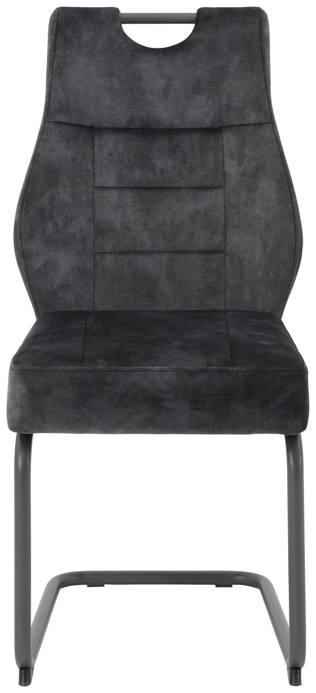 Schwingstuhl-Set Linda S Anthrazit - Anthrazit/Grau, MODERN, Textil/Metall (47/99/61cm) - MID.YOU