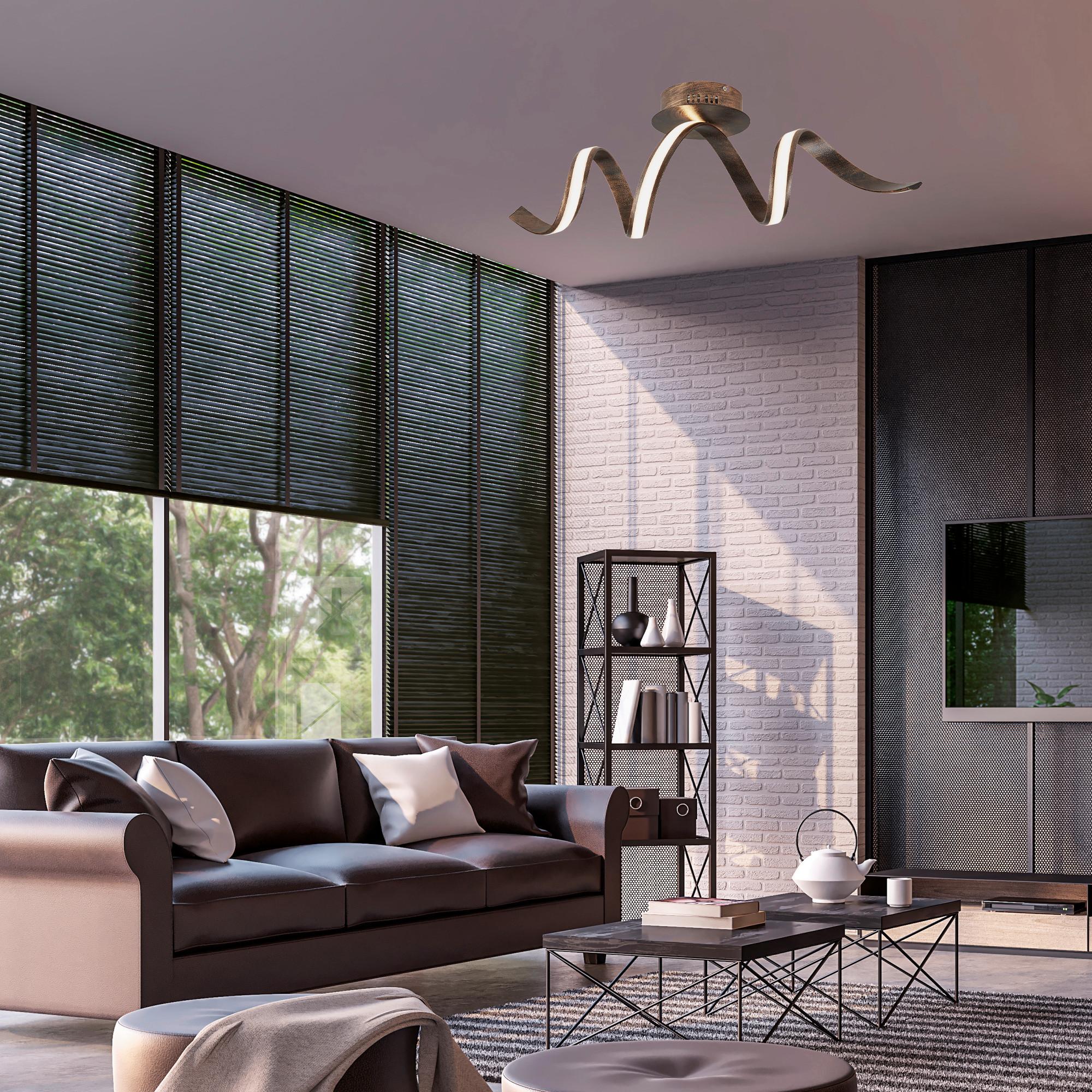 Led-deckenleuchte 2814ru - Rostfarben/Weiß, Design, Kunststoff/Metall (78/21/26cm)