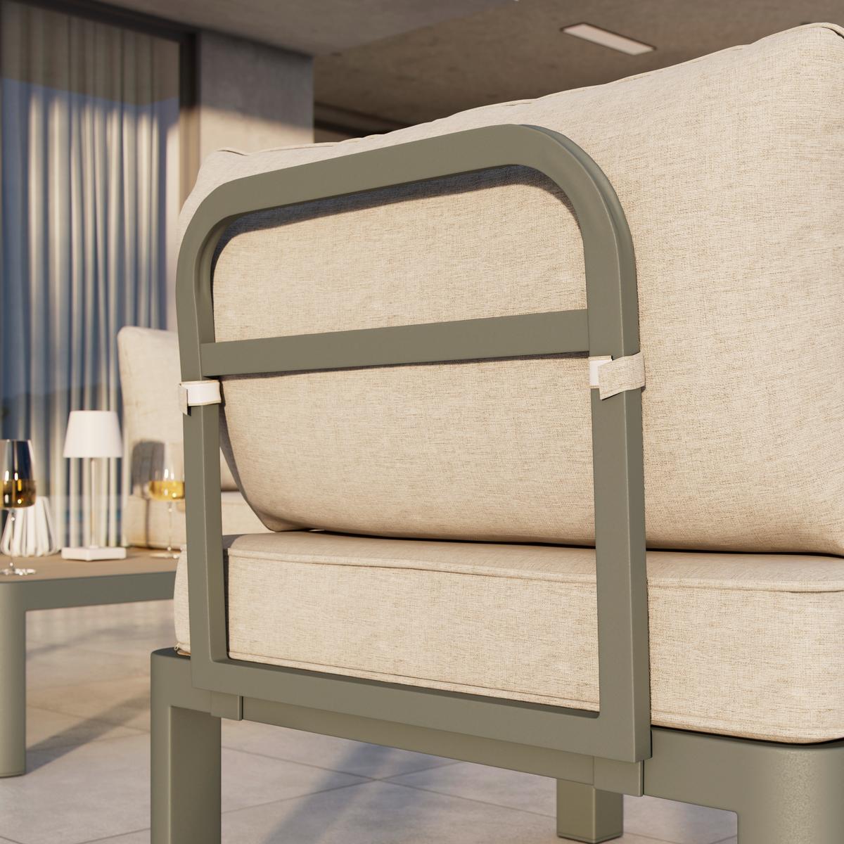 TERASOVÁ SEDACÍ SOUPRAVA NEW YORK - šedá/zelená, Moderní, kov/textil (300/70/222cm) - Mömax