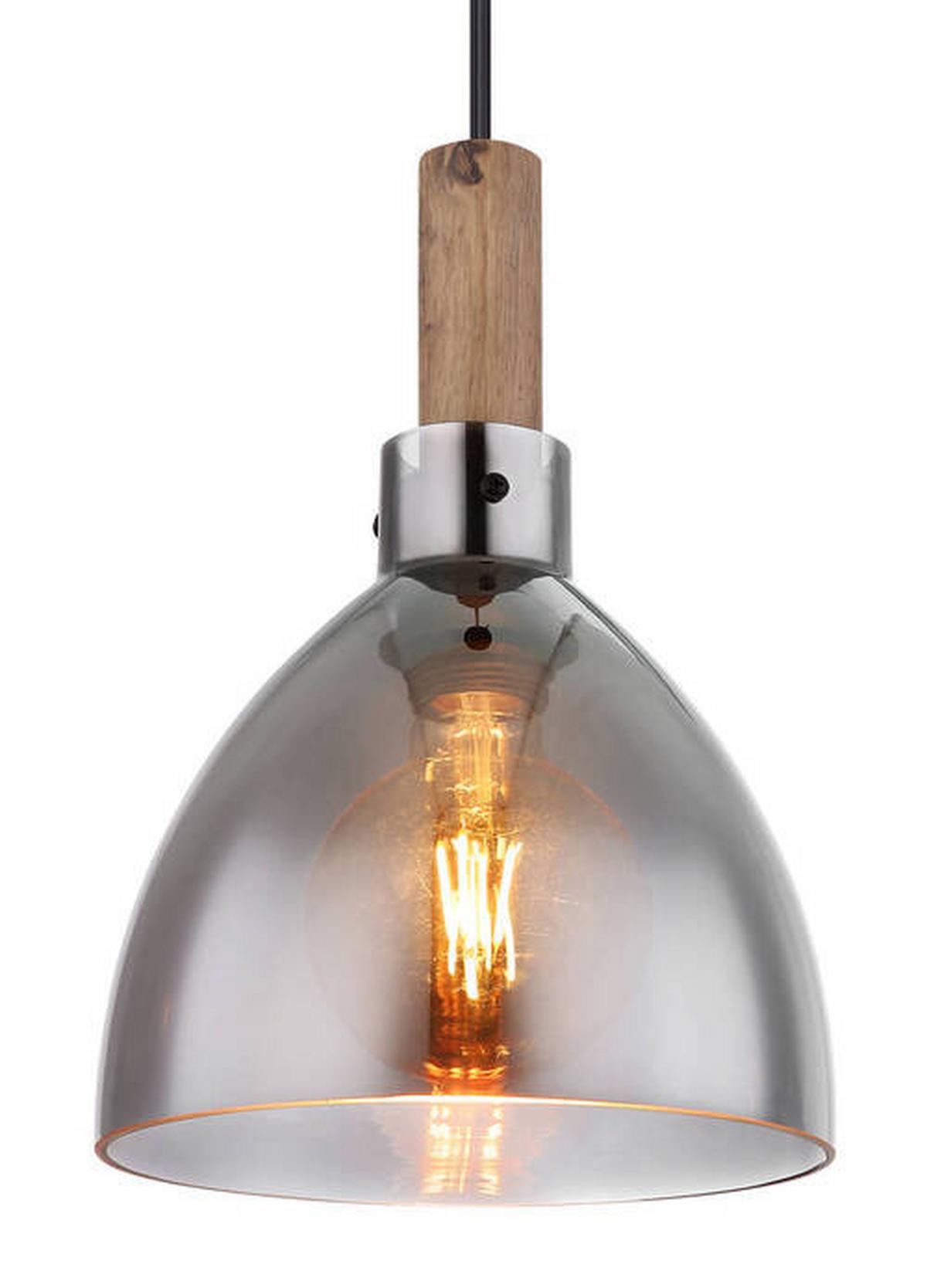 Hängeleuchte 15550h - Schwarz, Design, Glas/Holzwerkstoff (20/120cm) - Globo