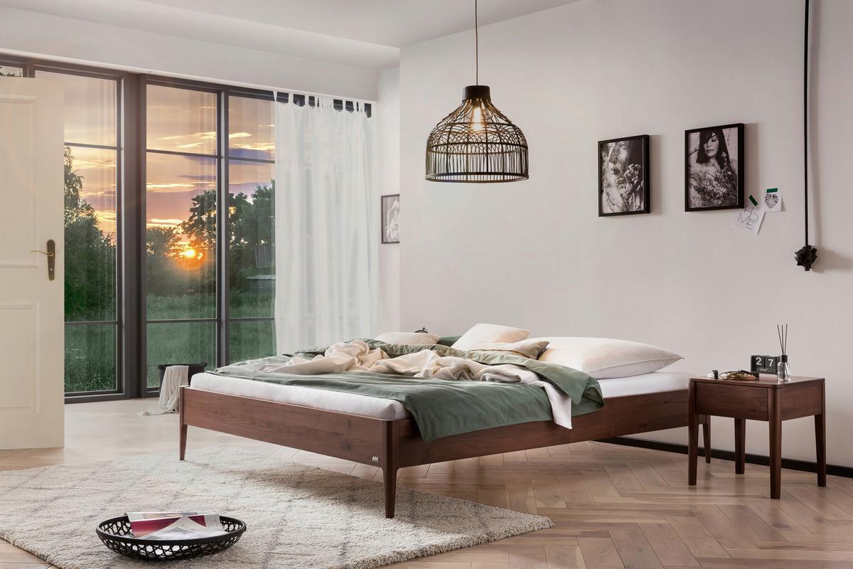 Bett, Pieve Nussbaumfabren 140x200 Cm - Nussbaumfarben, Basics, Holz (140/200cm) - Hasena